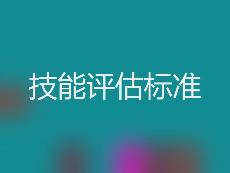 技能评估标准