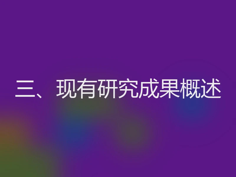 三、现有研究成果概述