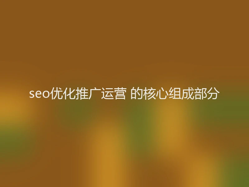 seo优化推广运营 的核心组成部分