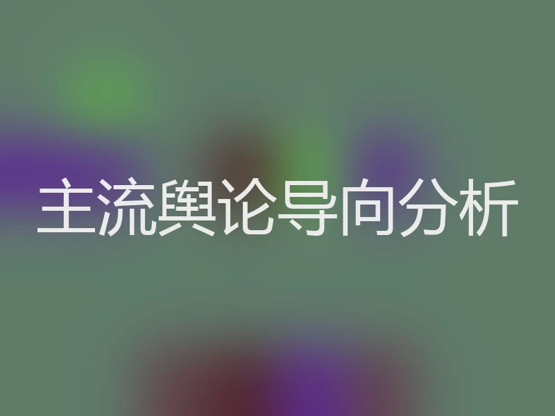 主流舆论导向分析