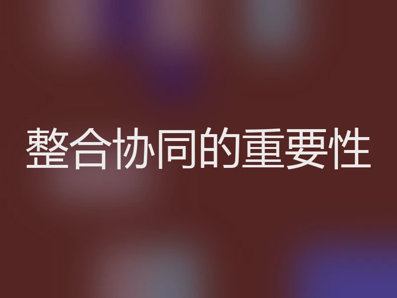 整合协同的重要性