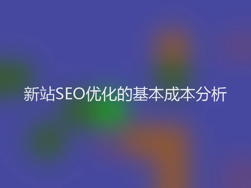 新站SEO优化的基本成本分析