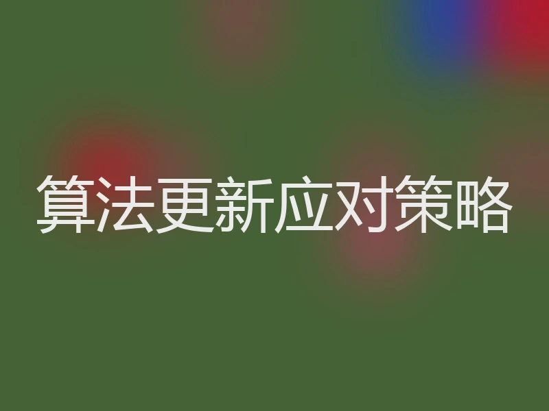 算法更新应对策略