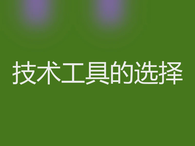 技术工具的选择