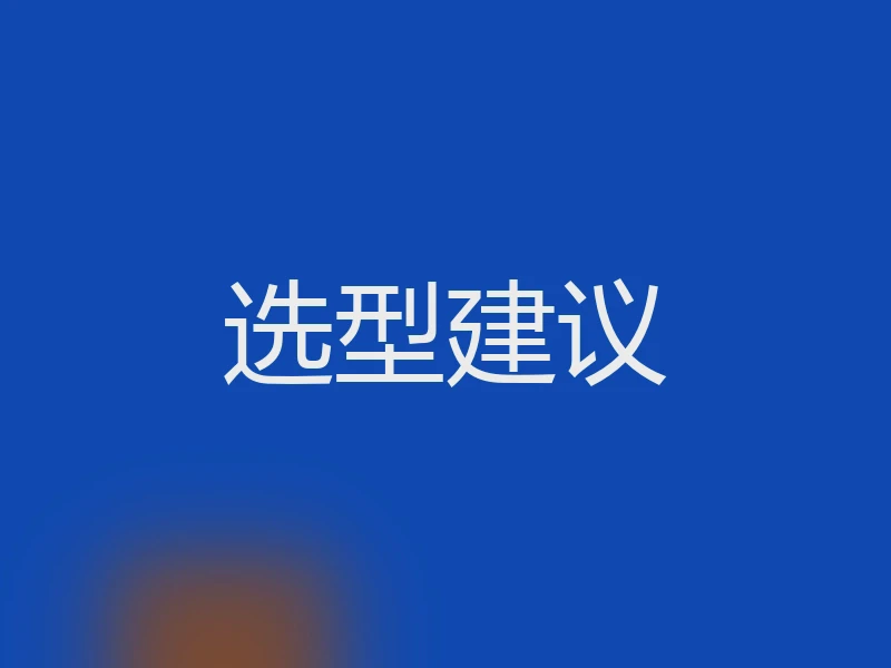选型建议