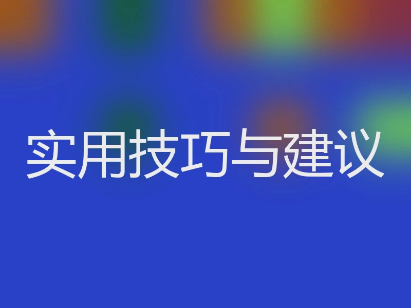 实用技巧与建议