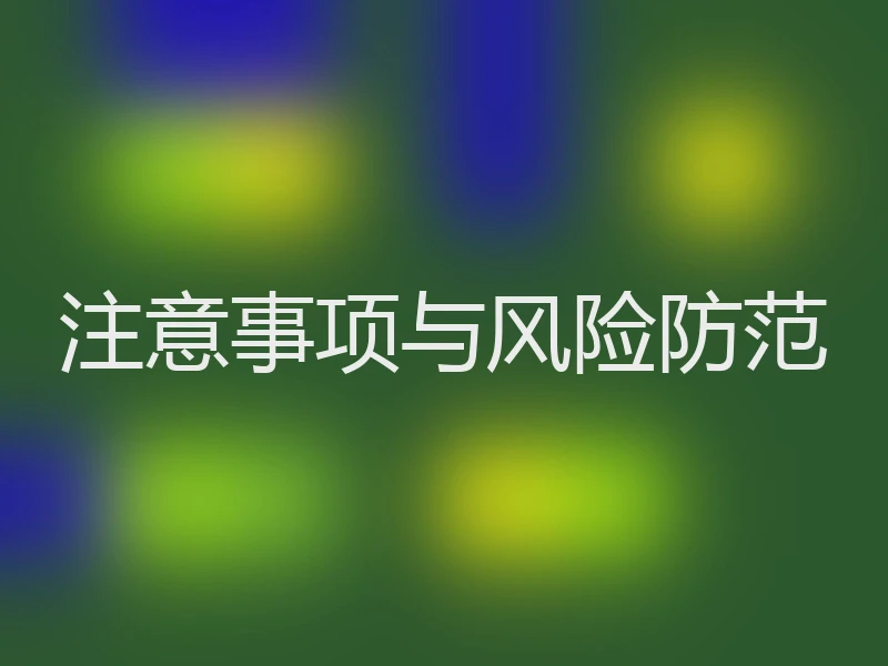 注意事项与风险防范