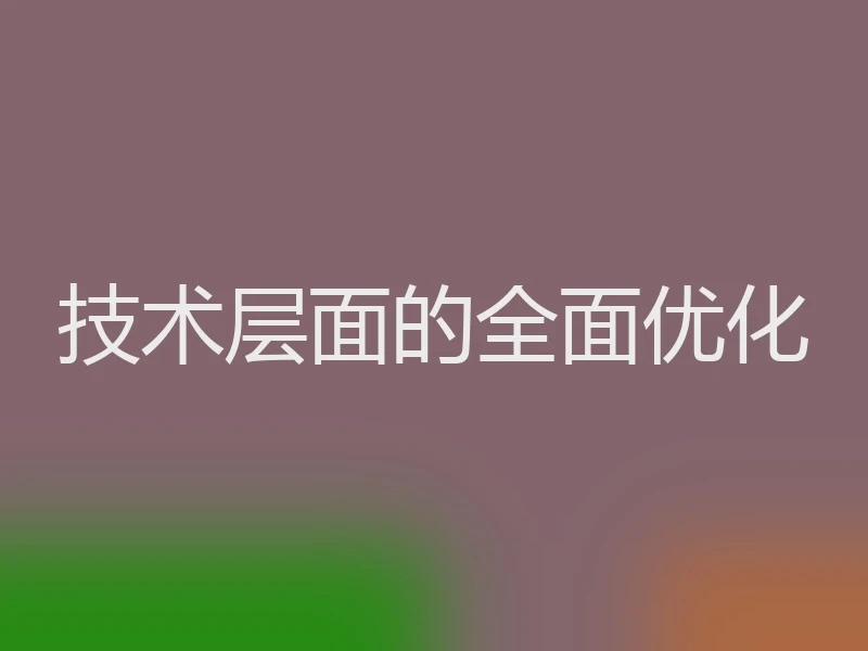 技术层面的全面优化