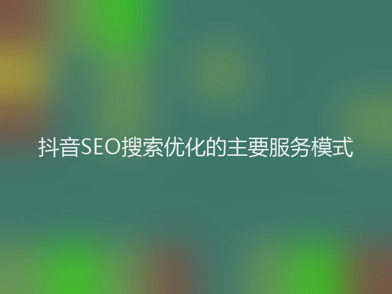 抖音SEO搜索优化的主要服务模式