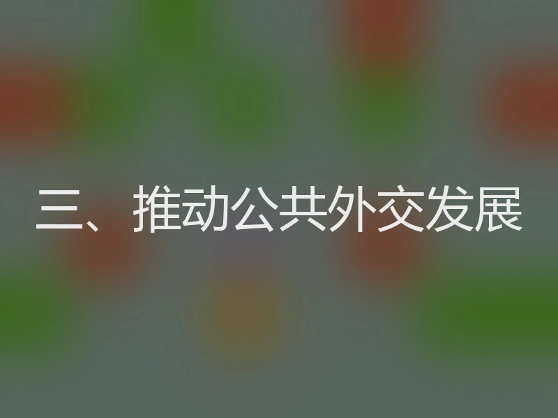 三、推动公共外交发展
