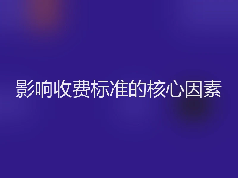 影响收费标准的核心因素