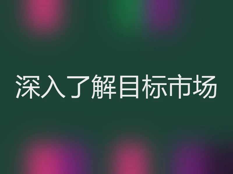 深入了解目标市场