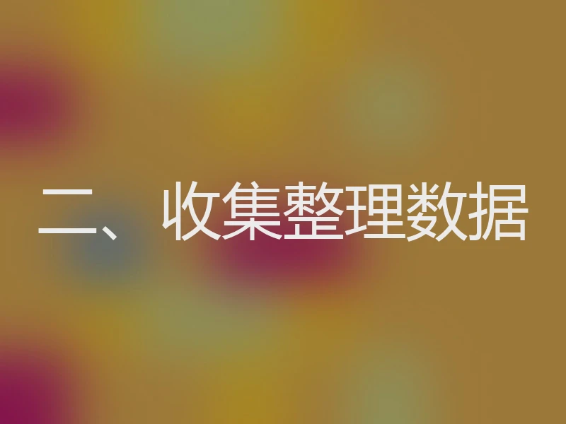 二、收集整理数据