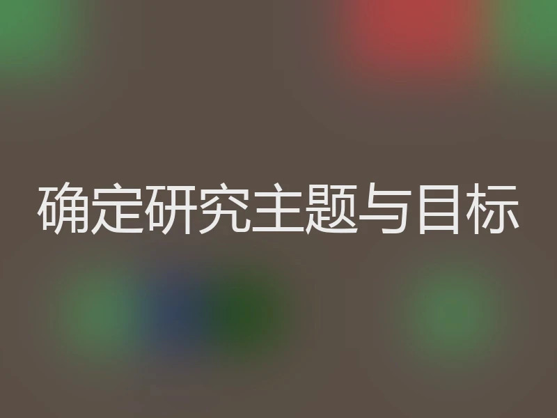确定研究主题与目标