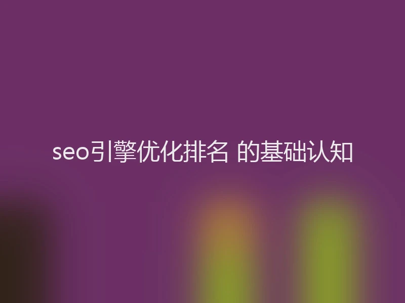 seo引擎优化排名 的基础认知