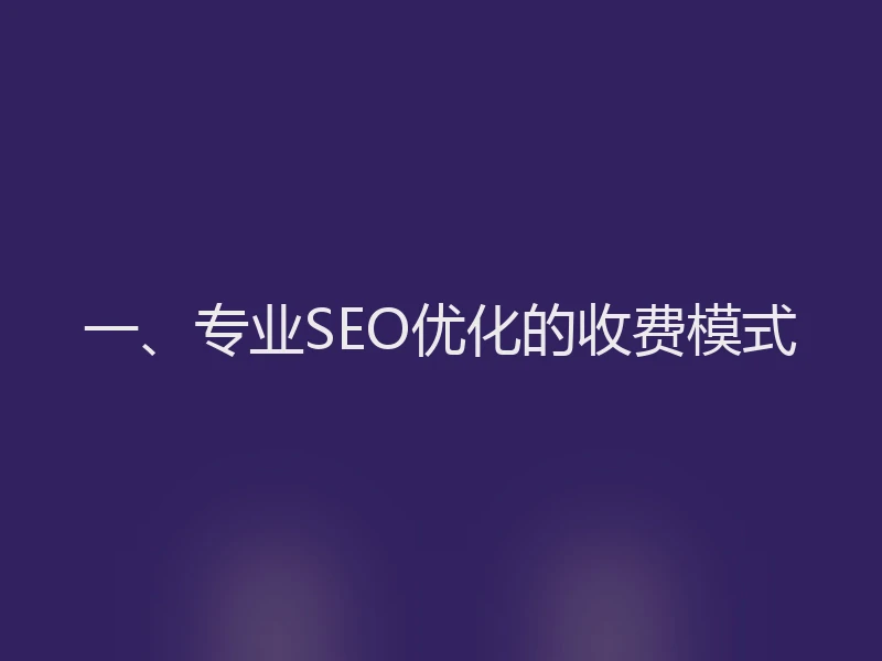 一、专业SEO优化的收费模式