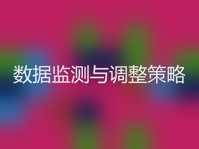 数据监测与调整策略