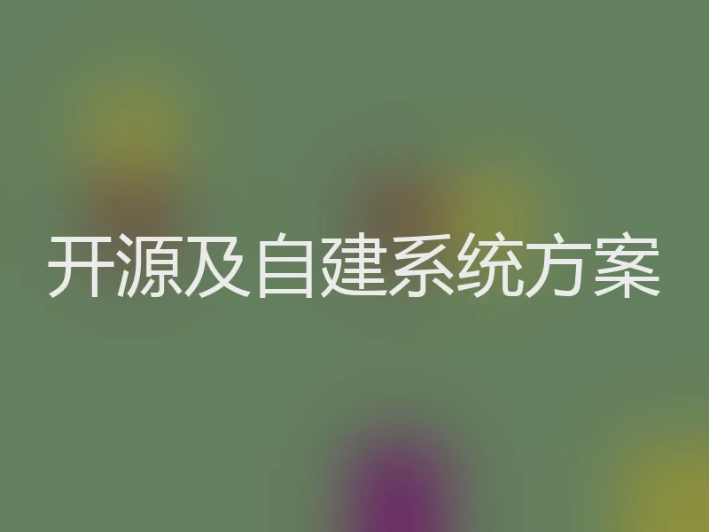 开源及自建系统方案