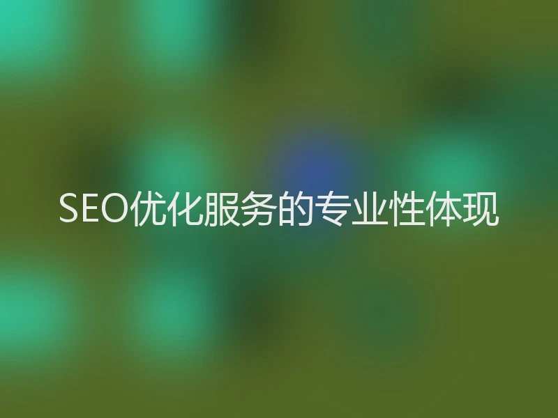 SEO优化服务的专业性体现