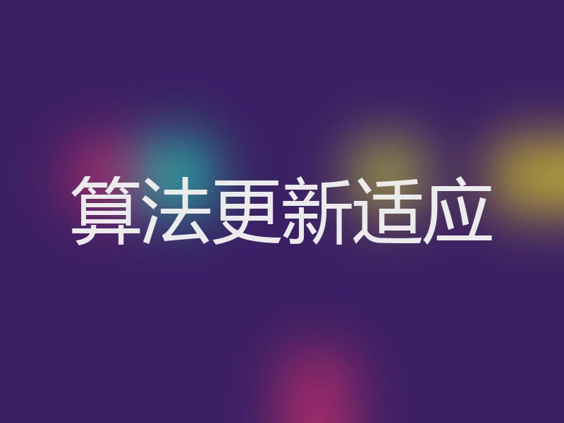 算法更新适应