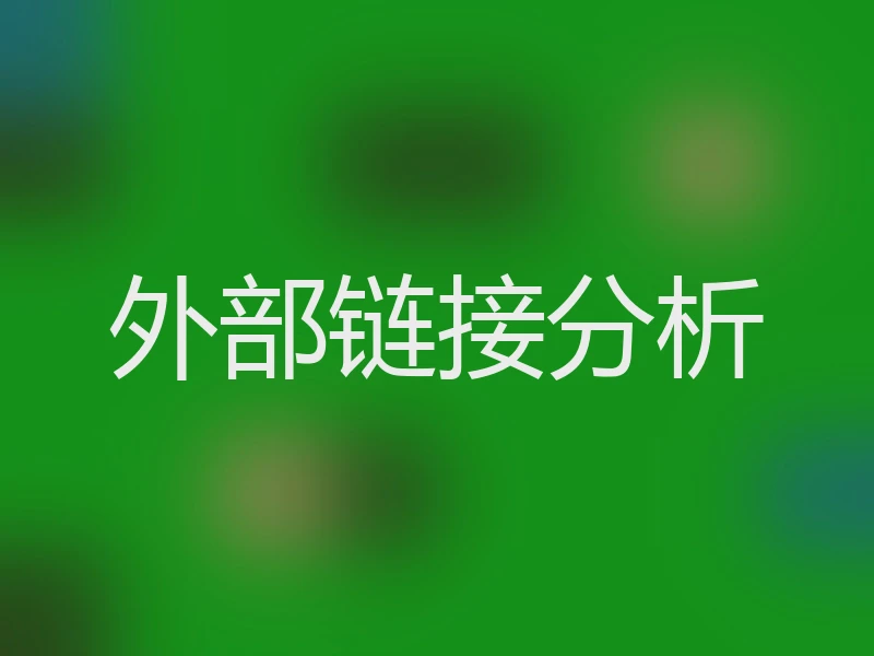 外部链接分析