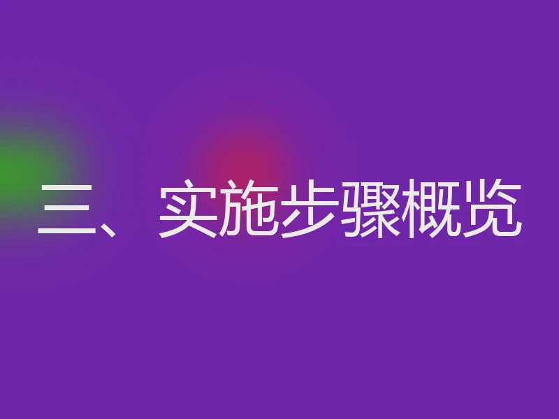 三、实施步骤概览