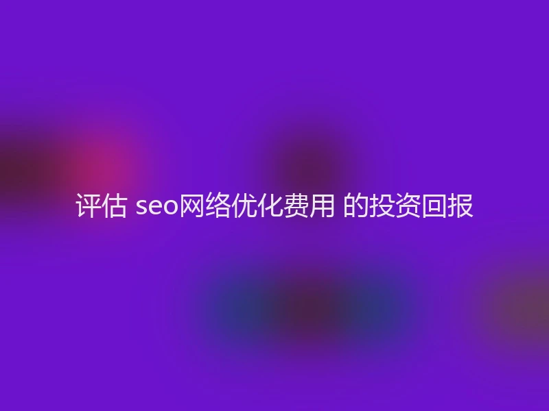 评估 seo网络优化费用 的投资回报