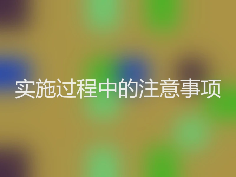 实施过程中的注意事项