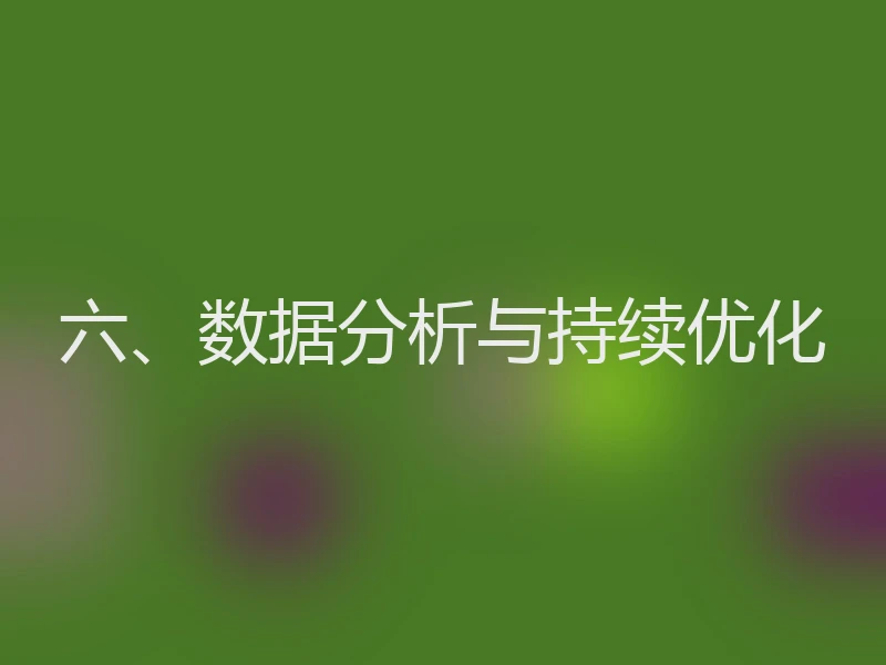 六、数据分析与持续优化