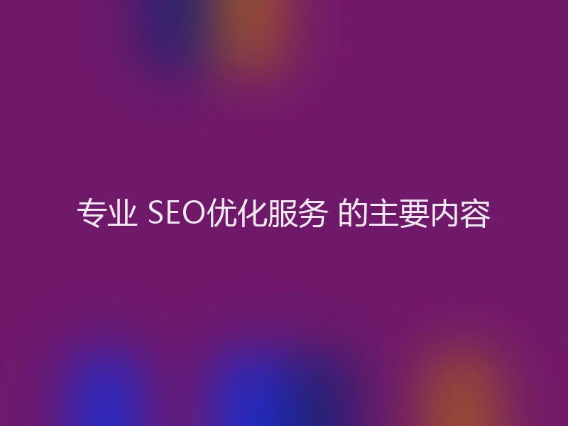 专业 SEO优化服务 的主要内容