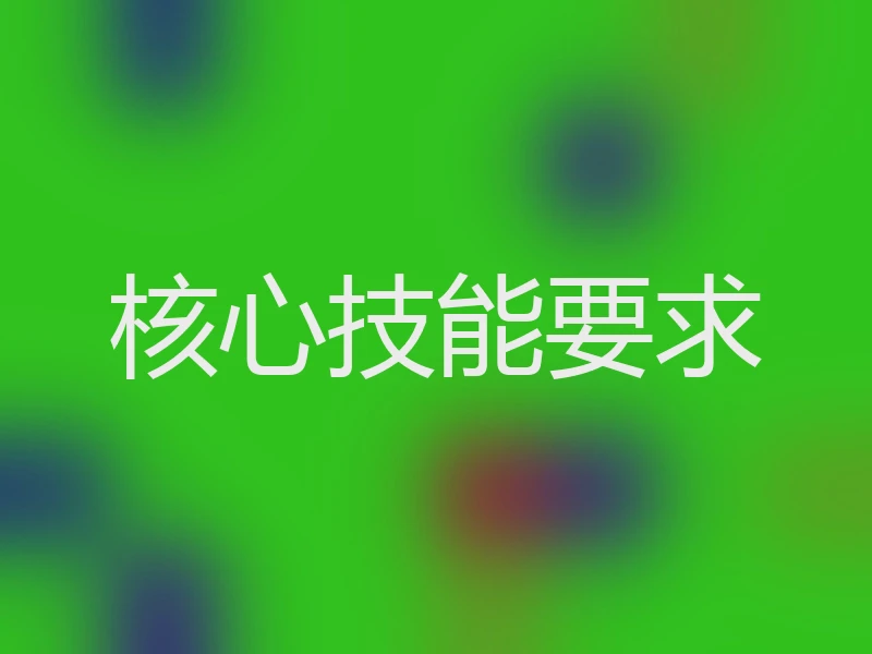 核心技能要求