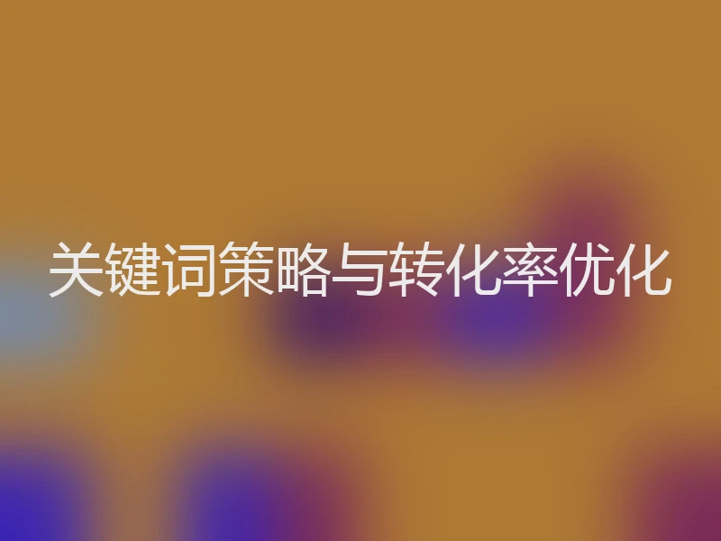 关键词策略与转化率优化