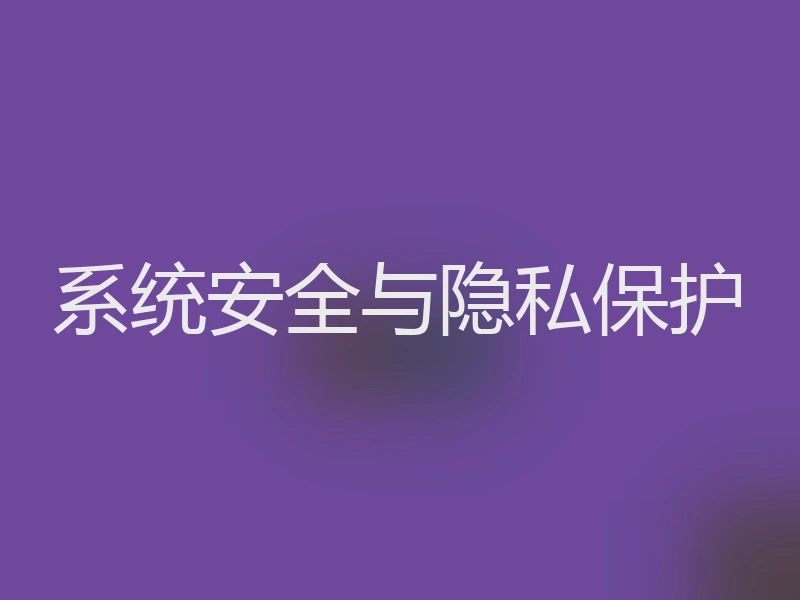系统安全与隐私保护