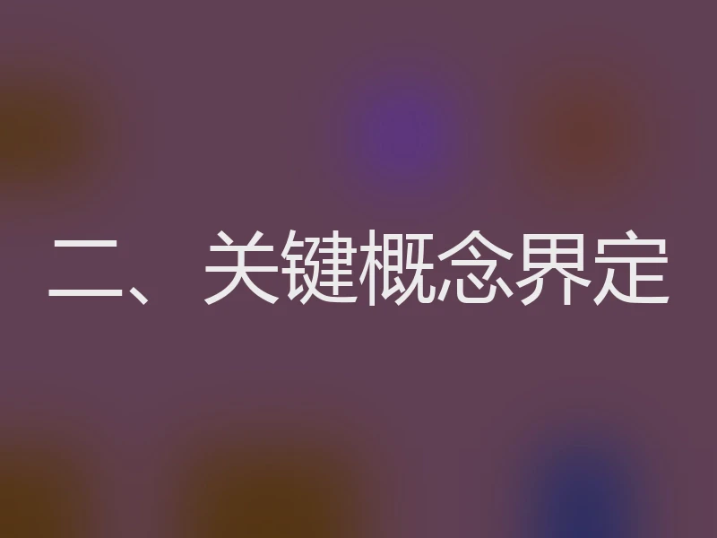 二、关键概念界定