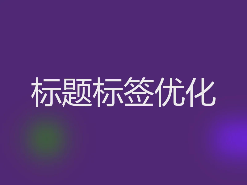 标题标签优化