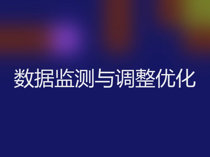 数据监测与调整优化