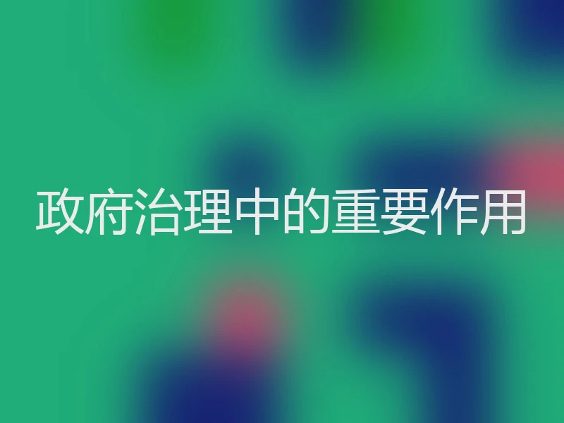 政府治理中的重要作用