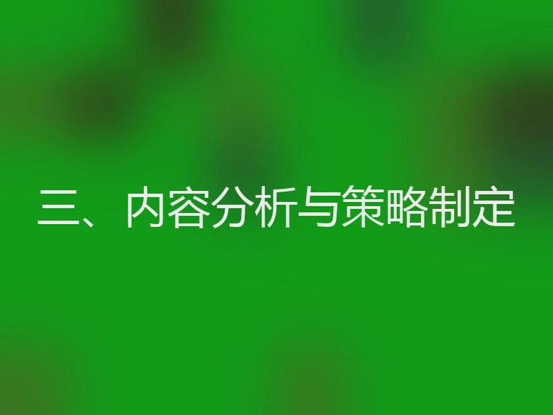 三、内容分析与策略制定