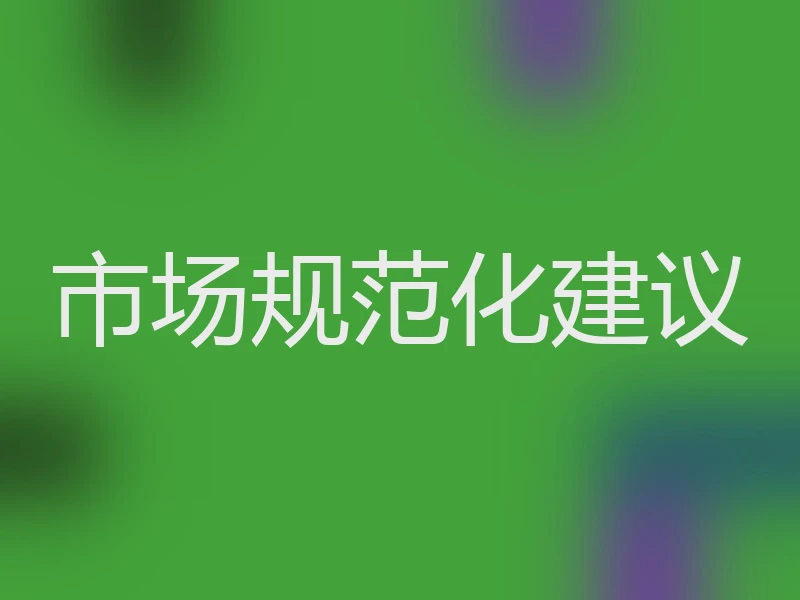 市场规范化建议
