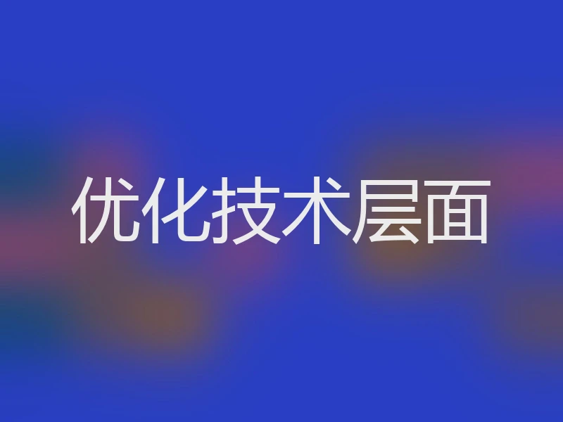 优化技术层面