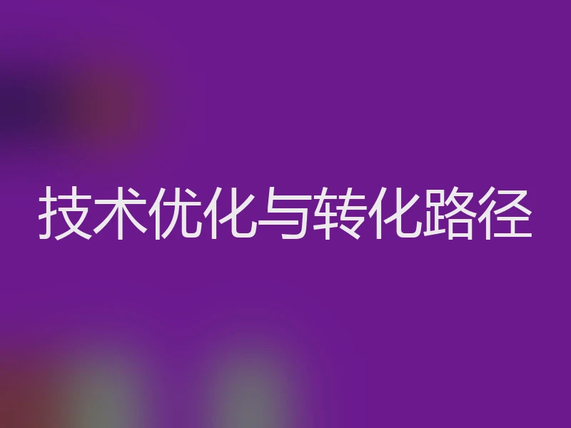 技术优化与转化路径