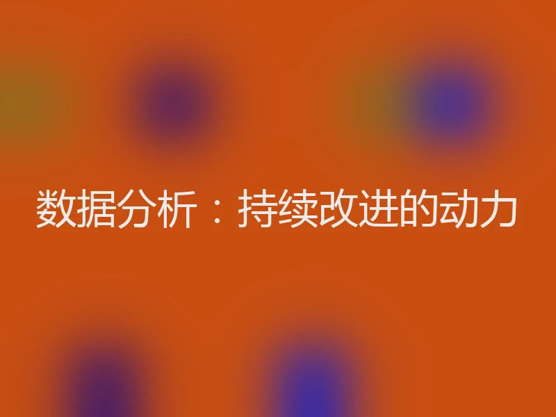 数据分析：持续改进的动力