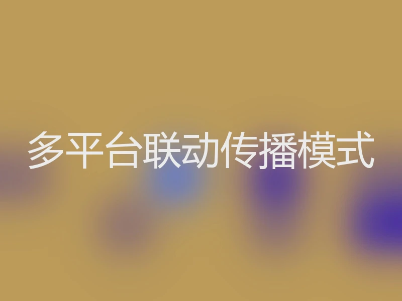 多平台联动传播模式