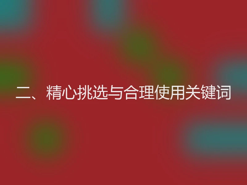 二、精心挑选与合理使用关键词