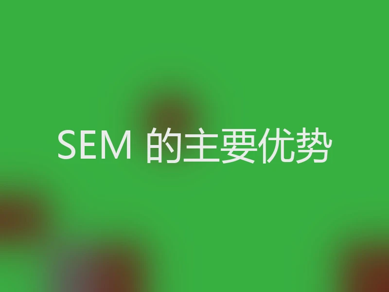 SEM 的主要优势