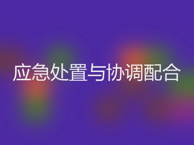 应急处置与协调配合