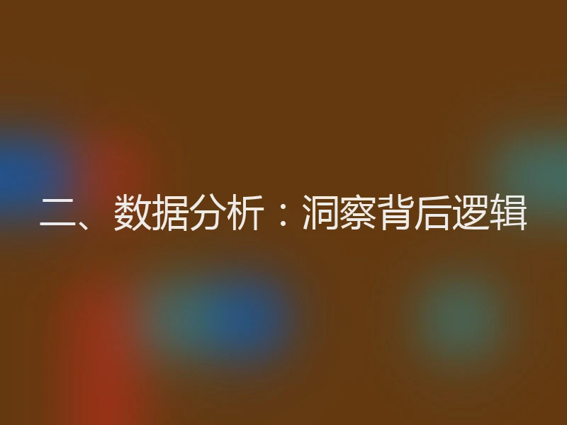 二、数据分析：洞察背后逻辑