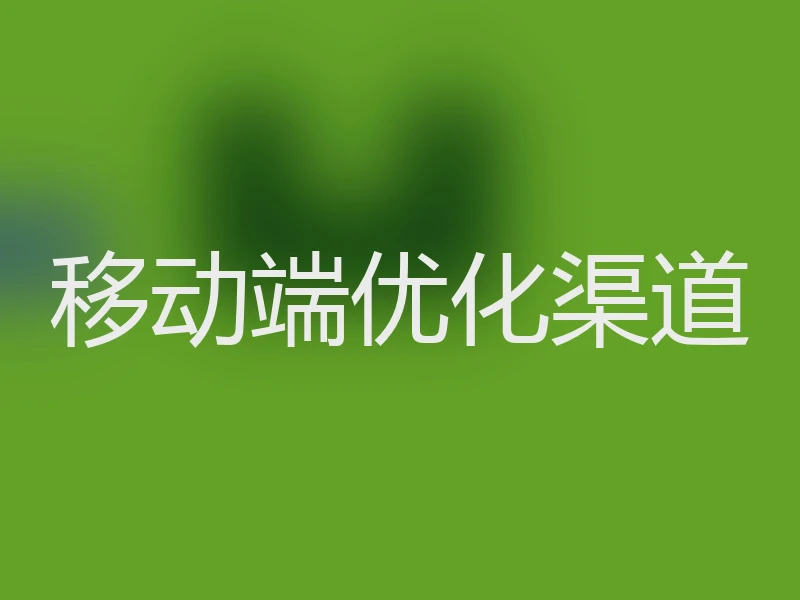 移动端优化渠道