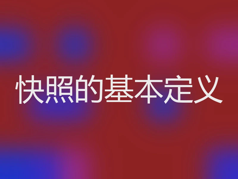 快照的基本定义