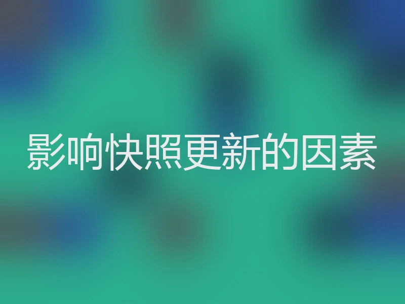影响快照更新的因素